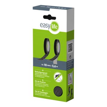 Tarranauha Easylife 5,6 m Musta Lasikuituhyönteisverkkojen asennukseen