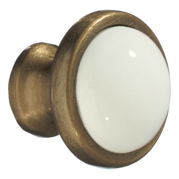 Nuppi Beslagsboden Tradition BA430 38 mm Antiikki messinki/posliini