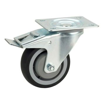 Kuljetuspyörä Jarrulla Ø 100 mm Musta/Harmaa