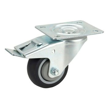 Kuljetuspyörä Jarrulla Ø 80 mm Musta