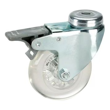 Kalustepyörä Ø 75 mm Läpinäkyvä Jarrullinen