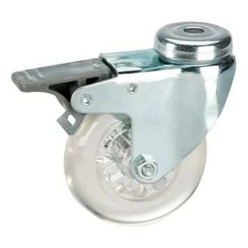 Kalustepyörä Ø 50 mm Läpinäkyvä Jarrullinen