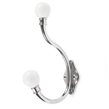 Koukku Habo Antique Kromi Valkoinen