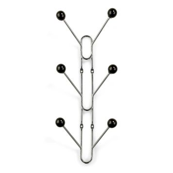 Vaatekoukku Habo Benny musta/kromi