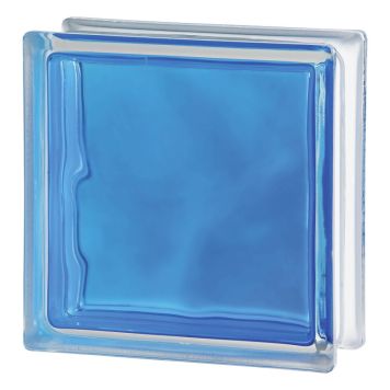 Lasitiili Seves Glassblock Brilly Wave Sininen 19 x 19 x 8 cm