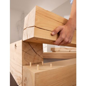 Pyökkipalkki Massiv Blox 150 x 150 mm, eri pituuksia