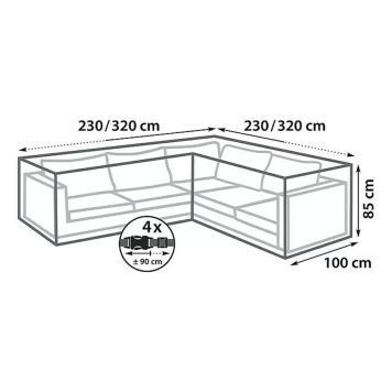 Kalustesuoja SunFun XL kulmasohvaan 230/320 x 100 x 85 cm