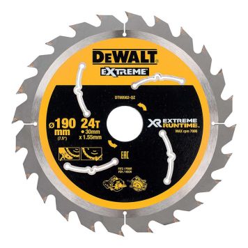 Pyörösahanterä DeWalt Extreme Runtime DT99562 190 x 30 mm 24T