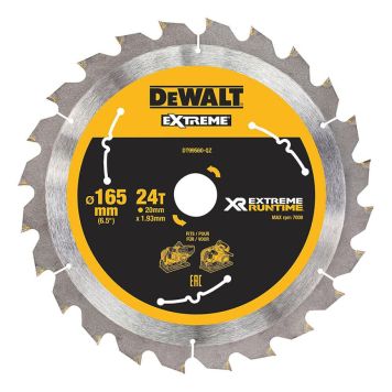 Pyörösahanterä DeWalt Extreme Runtime DT99560 165 x 20 mm 24T