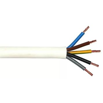 Asennuskaapeli Kabelexpress H05W-F 5x2,5 valkoinen 1,5 m