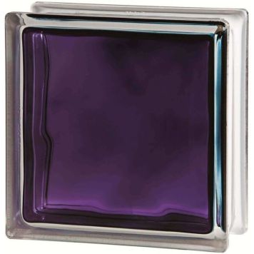 Lasitiili Seves Glassblock Brilly Wave Violetti 19 x 19 x 8 cm