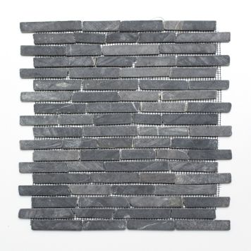Luonnonkivimosaiikki Brick uni Nero Marquina, harmaa 30,5 x 30,5 cm