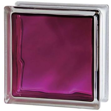 Lasitiili Seves Glassblock Brilly Wave Rubiininpunainen 19 x 19 x 8 cm