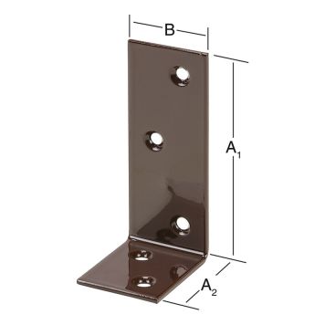 Kulmarauta 120 x 80 x 35 mm teräs ruskea