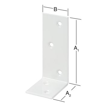 Kulmarauta Valkoinen 180/120 x 40 mm