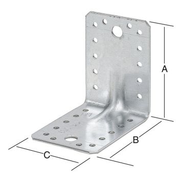 Kulmarauta Vahvistettu Sinkitty 70 x 70 x 55 mm
