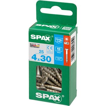 Ruostumaton Universal Ruuvi Spax A2 TRX 4x30 M 25 KPL