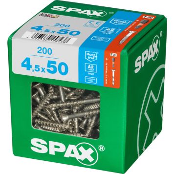 Ruostumaton Universal Ruuvi Spax A2 TRX 4,5x50 XL 200 KPL