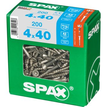 Ruostumaton Universal Ruuvi Spax A2 TRX 4,0x40 XL 200 KPL