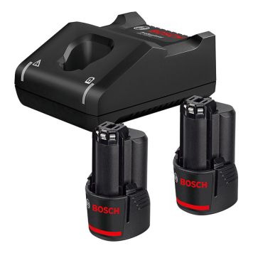Akut ja laturi Bosch 2 x GBA 12V 2,0 Ah + GAL 12V-40 Professional