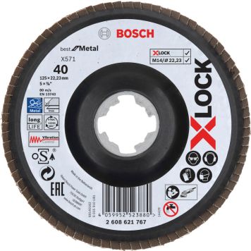 Tasoliuskalaikka Bosch X-LOCK Best for Metal 125 mm K40