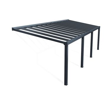 Terassikatos Canopia Stockholm harmaa/kirkas 3,4 x 9,5 m