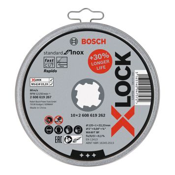 Katkaisulaikka Bosch X-LOCK XL STD Inox 125 mm 10 kpl