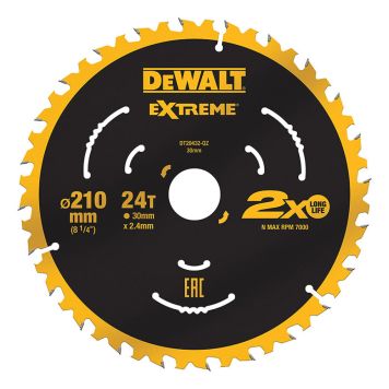 Pyörösahanterä DeWalt Extreme 210 x 30 mm 24T