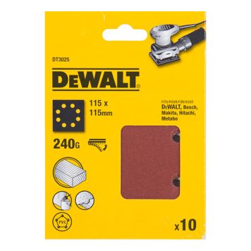 Hiomapaperi DeWalt DT3021-QZ K240 10 kpl 115 x 115 mm