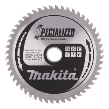 Pyörösahanterä Makita B-47064 Z-52 Ø 150 x 20 x 1,6 mm