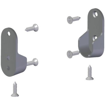 Vaatetangon kiinnikkeet seinään Lundbergs hopea 2 kpl