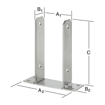 Pilarikenkä 71 x 50 x 200 mm RST