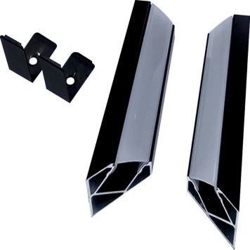 Alumiiniprofiili Direct Signs Kulma 45° Musta