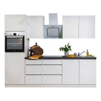 Keittiökokonaisuus Respekta 2,7 m kiiltävä valkoinen