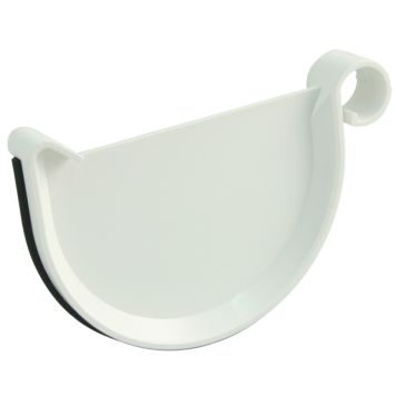 Räystäskourun päätykappale Marley 125 mm valkoinen