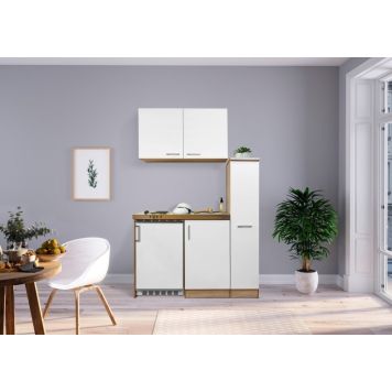 Minikeittiö Respekta 1,3 m valkoinen/ruskea RST