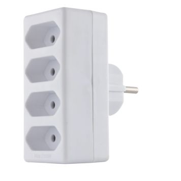 Jakaja Rev 4-Osainen Euro pistoke Valkoinen