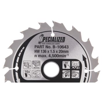 Pyörösahanterä Makita B-10643 HM 136 mm