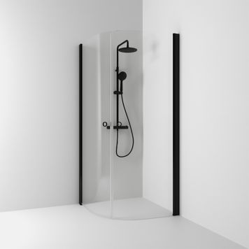 Puolipyöreä suihkukulma Svedbergs Skoga Mattamusta/Kirkas