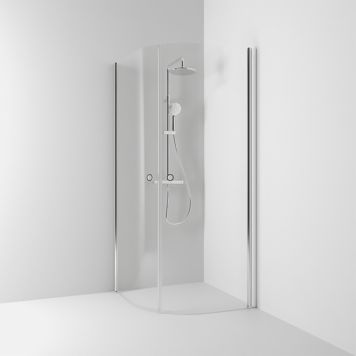 Puolipyöreä suihkukulma Svedbergs Skoga Kiiltävä alumiini/Kirkas