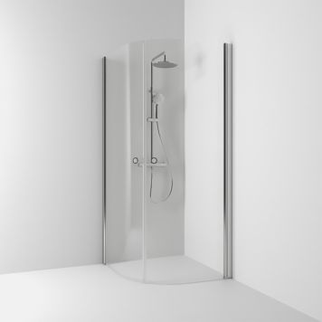 Puolipyöreä suihkukulma Svedbergs Skoga Matta alumiini/Kirkas