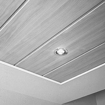 Neljänneslista Logoclic 12 x 12 x 2600 mm MDF Valkoinen Struktuuri