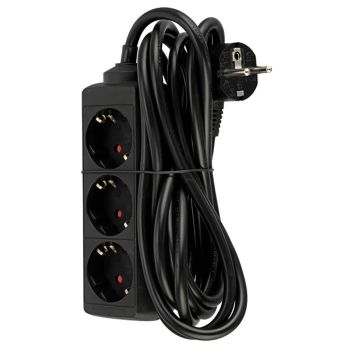 Jatkojohto REV Ritter 3-os musta 5 m