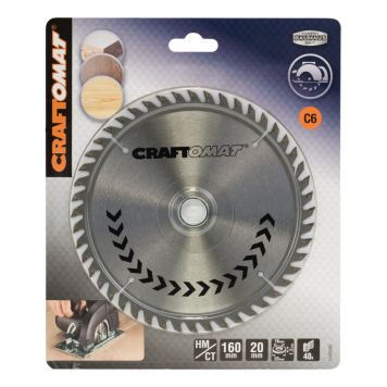 Pyörösahanterä Craftomat Puulle 160 x 20/16 mm