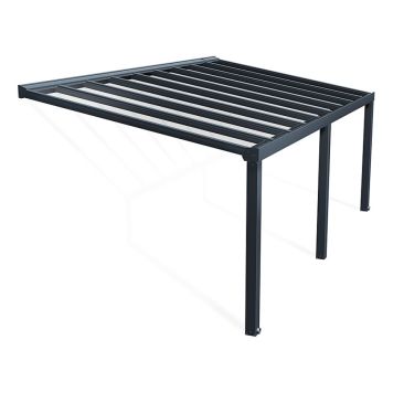 Terassikatos Canopia Stockholm harmaa/kirkas 3,4 x 6,6 m