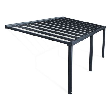 Terassikatos Canopia Stockholm harmaa/kirkas 3,4 x 7,3 m