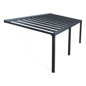 Terassikatos Canopia Stockholm harmaa/kirkas 3,4 x 8 m