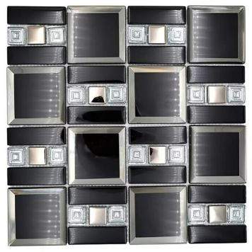 Mosaiikkilaatta Kombi Crystal XCM SQ78 30 x 30 cm Musta