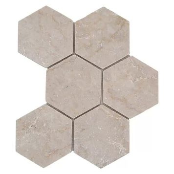 Mosaiikki Hexagon Botticino Antique Marble XNT HX141 Beige 19,9 x 26,2 cm