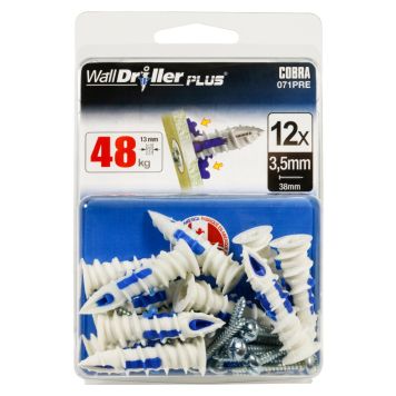 Kipsilevytulppa Cobra WallDriller Plus 3,5 mm 12 kpl